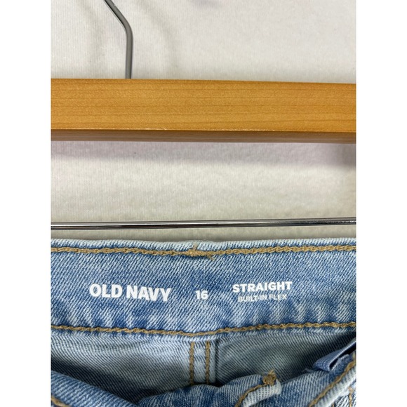 Classic Casual Old Navy Women 16 Light Wash Straight Built-In Flex Jeans - Picture 3 of 9